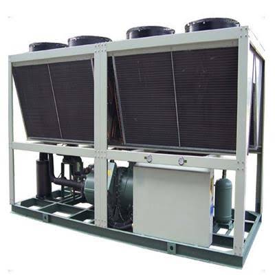 風冷螺桿式冷水機組由哪些基本部件組成？